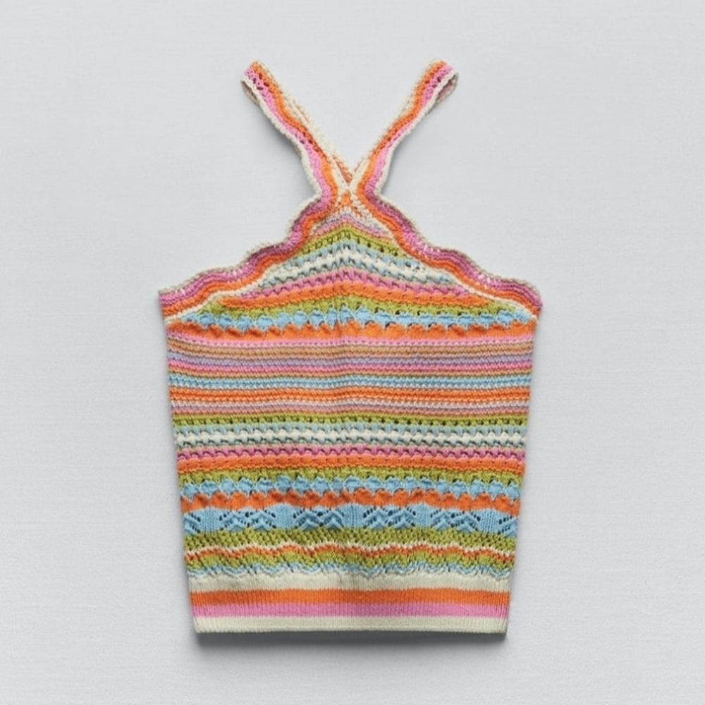 Zara Halter Knit Top NWT